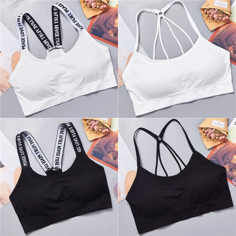 Letter Strap Back Underwear Women Without Underwire Integrated With Chest Cushion Back Heart Strap Women Wrap Chest Fitness Yoga
Letter Strap Back Underwear Women Without Underwire Integrated With Chest Cushion Back Heart Strap Women Wrap Chest Fitness Yoga