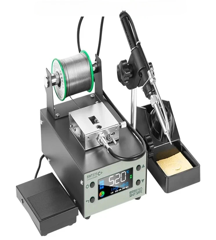 SWT375B foot pedal soldering machine, high-power adjustable temperature electric soldering iron, constant temperature station
SWT375B foot pedal soldering machine, high-power adjustable temperature electric soldering iron, constant temperature station