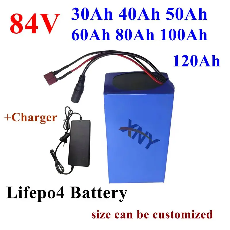 84V LiFePo4 lithium battery 40Ah 50Ah 60AH 100Ah 80Ah lifepo4 battery 28S BMS for inverter EV motorcycle + charger
84V LiFePo4 lithium battery 40Ah 50Ah 60AH 100Ah 80Ah lifepo4 battery 28S BMS for inverter EV motorcycle + charger