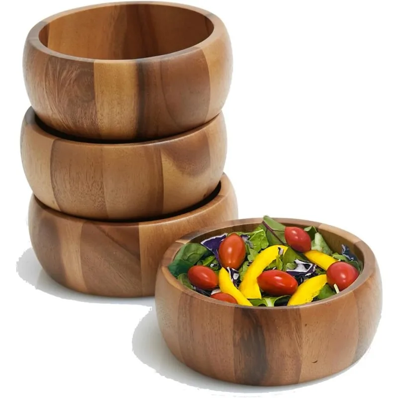 Set of 4 Acacia Wood Large Individual Salad Bowls, Snack Serving Bowls, 6 1/2" x 2 1/2"
Set of 4 Acacia Wood Large Individual Salad Bowls, Snack Serving Bowls, 6 1/2" x 2 1/2"