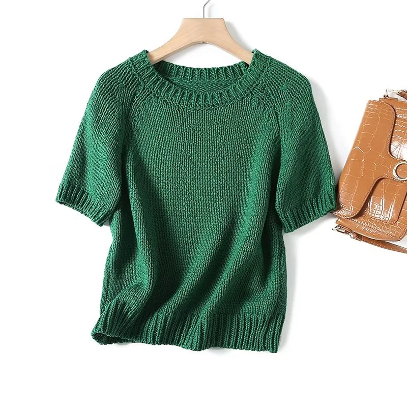 New Autumn Women French Style Green Short Sleeve Sweater Chic Crop Knit Pullover Tops
New Autumn Women French Style Green Short Sleeve Sweater Chic Crop Knit Pullover Tops