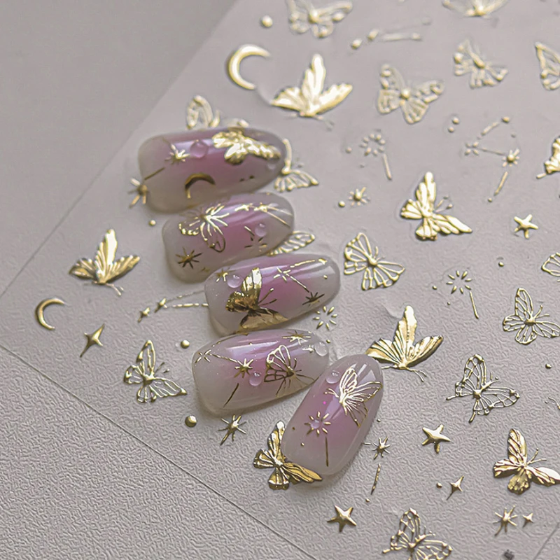 Golden Nail Art Stickers Butterfly Moon Star Series DIY High Quality Bronzing Nail Foil Manicure Decal Decoration Nail Stickers
Golden Nail Art Stickers Butterfly Moon Star Series DIY High Quality Bronzing Nail Foil Manicure Decal Decoration Nail Stickers