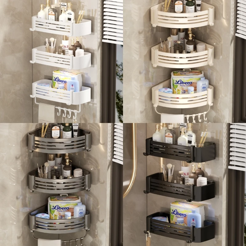 No Drill Space Aluminum Home Bathroom Wall Shelf Kitchen Bathroom Accessories Organizers and Storage Corner Rack Towel Holder
No Drill Space Aluminum Home Bathroom Wall Shelf Kitchen Bathroom Accessories Organizers and Storage Corner Rack Towel Holder