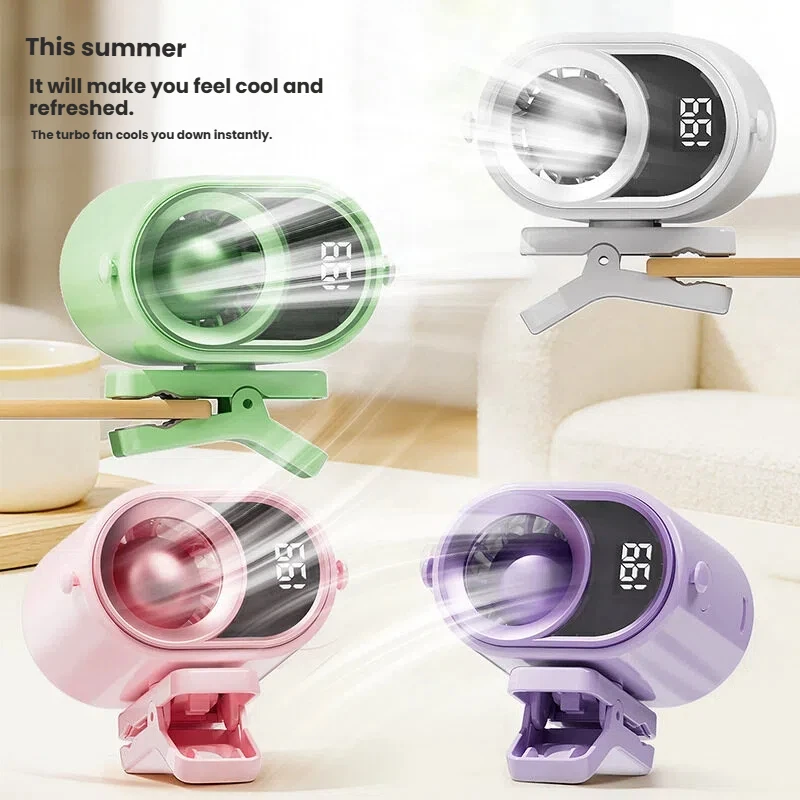 Portable Turbine Small Fan with Simple Clip Screen Display Smart Digital 199 Levels Unlimited Speed Adjustment Outdoor
Portable Turbine Small Fan with Simple Clip Screen Display Smart Digital 199 Levels Unlimited Speed Adjustment Outdoor