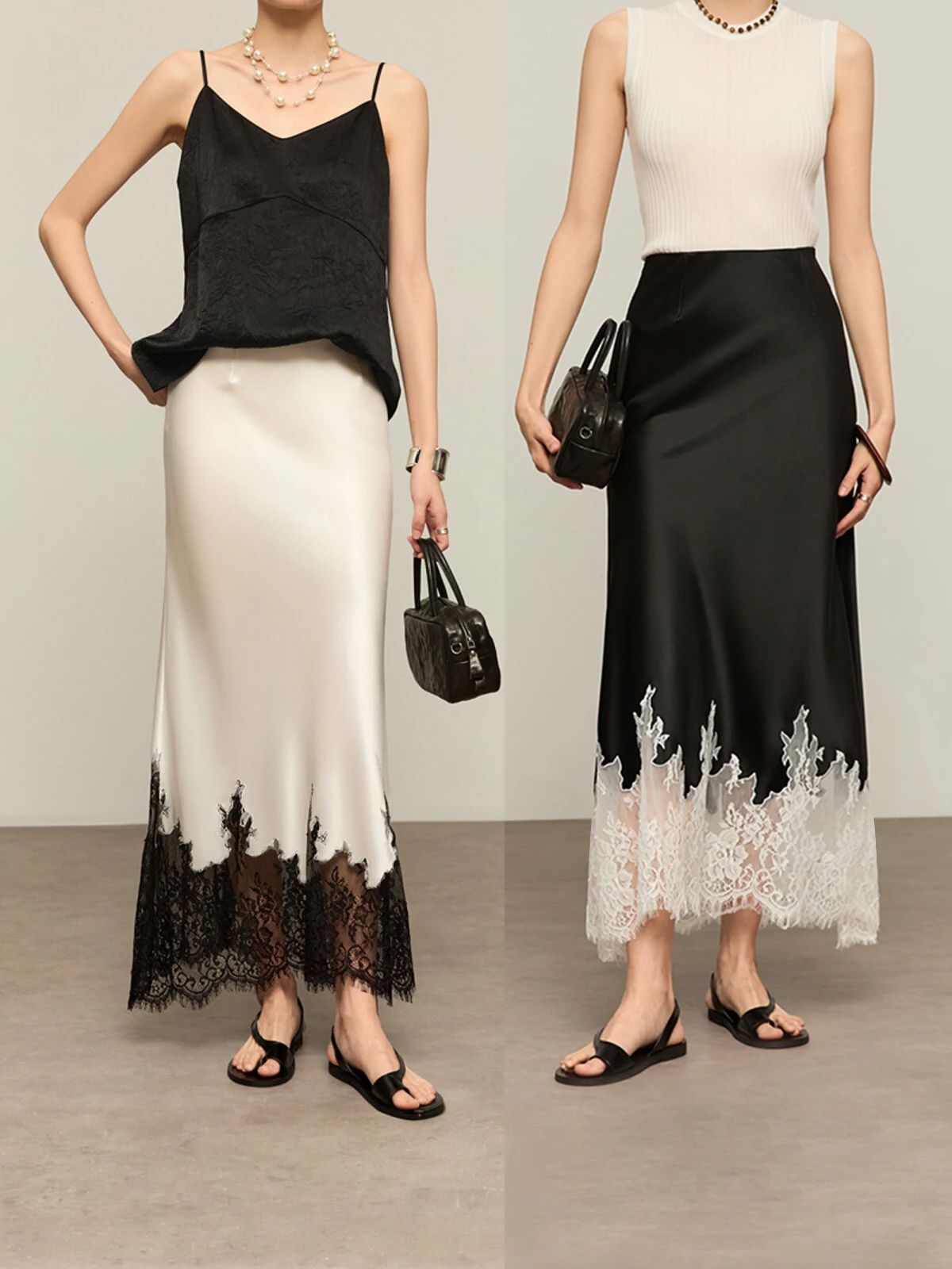 Elegant Lace Splice Long Half Skirt Women's Wrap around High Waist Acetate Satin Commute Style City Scenic Splice Design
Elegant Lace Splice Long Half Skirt Women's Wrap around High Waist Acetate Satin Commute Style City Scenic Splice Design