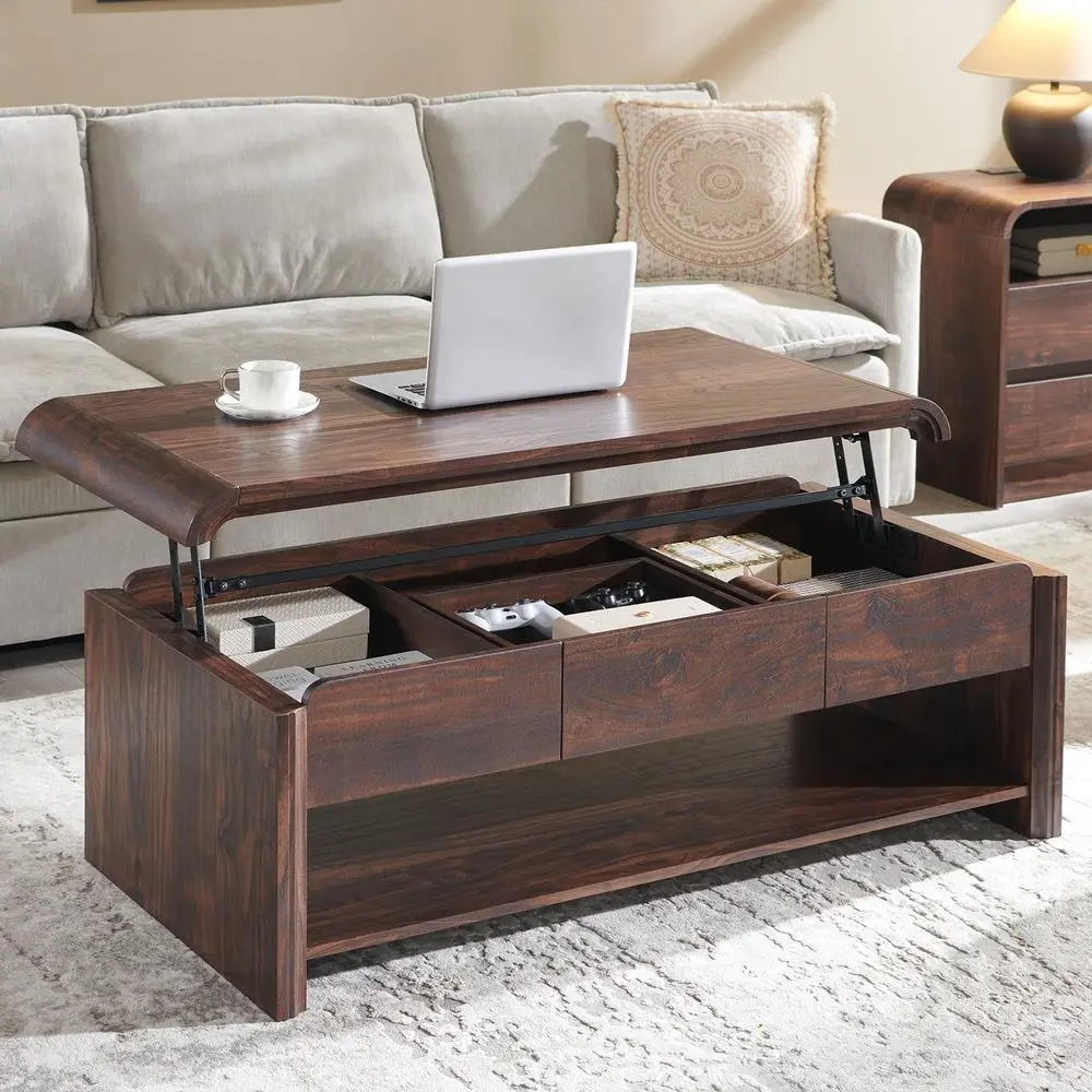 47 Large Coffee Table with Storage, Pull-Out Drawer, and Two-Tier Design for Living Room, Brown
47 Large Coffee Table with Storage, Pull-Out Drawer, and Two-Tier Design for Living Room, Brown
