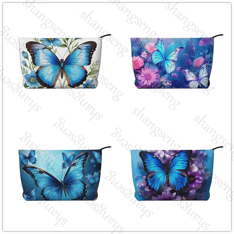 Blue butterfly flower Cosmetic bag toiletry storage bag ladies box, corduroy cosmetic bag, travel zipper storage bags
Blue butterfly flower Cosmetic bag toiletry storage bag ladies box, corduroy cosmetic bag, travel zipper storage bags