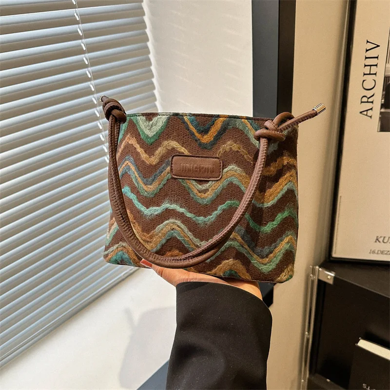 Women Ethnic Style Large Capacity Canvas Shoulder Bag Vintage Colorful Striped Knitted Fashion Crossbody Bucket Bag
Women Ethnic Style Large Capacity Canvas Shoulder Bag Vintage Colorful Striped Knitted Fashion Crossbody Bucket Bag