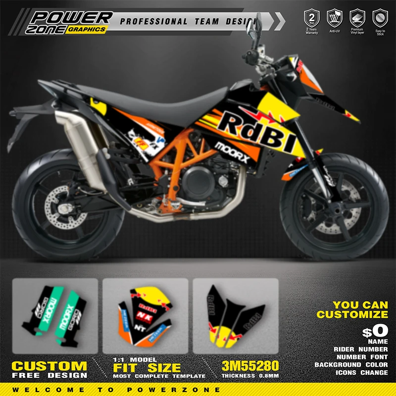 PowerZone Custom Sticker Graphics for KTM 2007-2011 SMR 690R SUPERMOTO Backgrounds Decals Racing Vinyl Sticker Kit 07
PowerZone Custom Sticker Graphics for KTM 2007-2011 SMR 690R SUPERMOTO Backgrounds Decals Racing Vinyl Sticker Kit 07