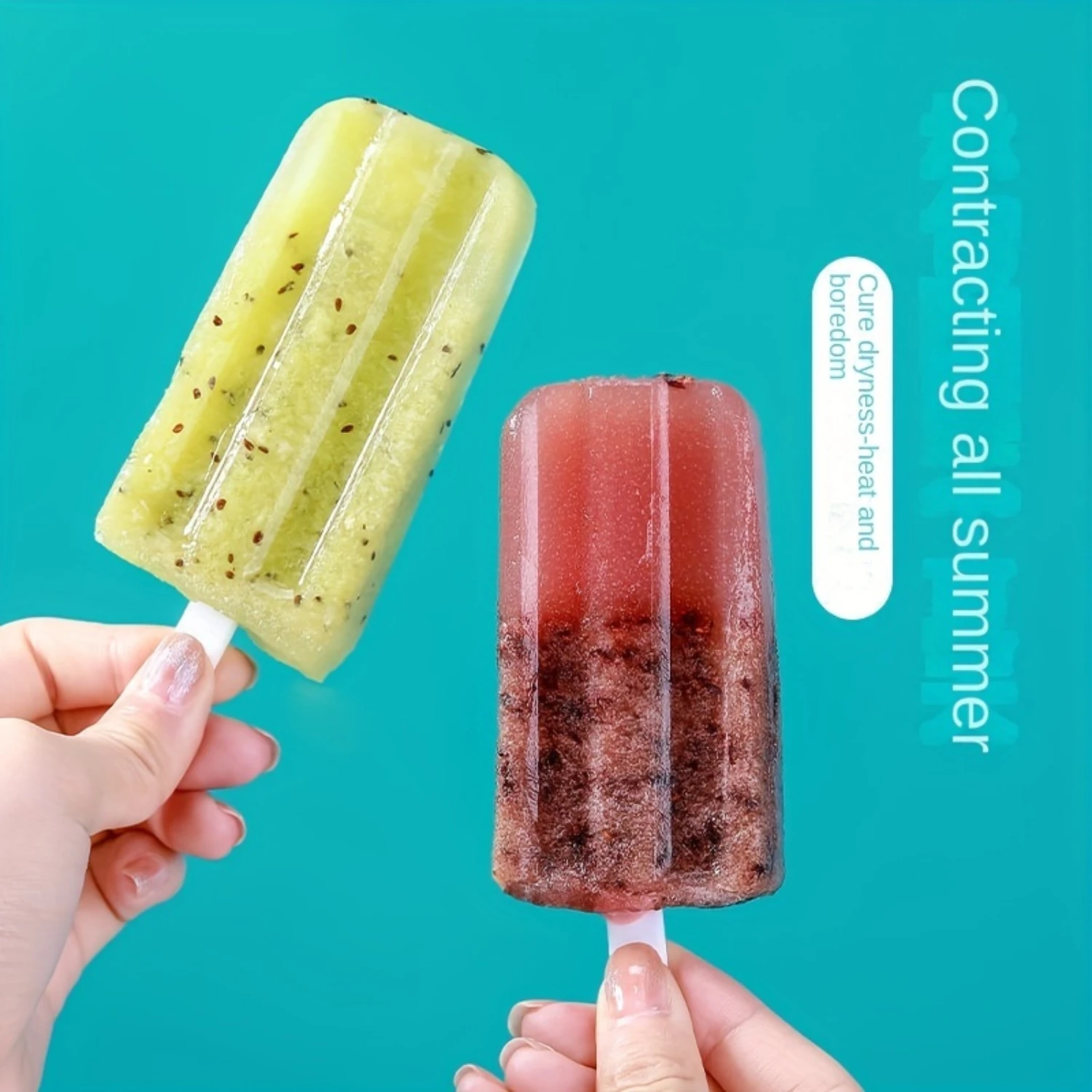 1 set of four holes Popsicle Mold, 4 chamber Ice Cream Mold, DIY homemade Popsicle mold, Creative Ice cream Popsicle box, Sum
1 set of four holes Popsicle Mold, 4 chamber Ice Cream Mold, DIY homemade Popsicle mold, Creative Ice cream Popsicle box, Sum
