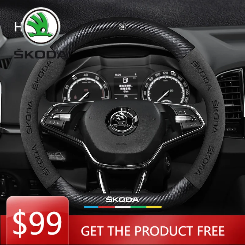 For Skoda VRS Kodiaq Karoq Kamiq Octavia 1 a5 Scala Superb Yeti Fabia ENYAQ Citigo Carbon Fiber Suede Car Steering Wheel Cover
For Skoda VRS Kodiaq Karoq Kamiq Octavia 1 a5 Scala Superb Yeti Fabia ENYAQ Citigo Carbon Fiber Suede Car Steering Wheel Cover