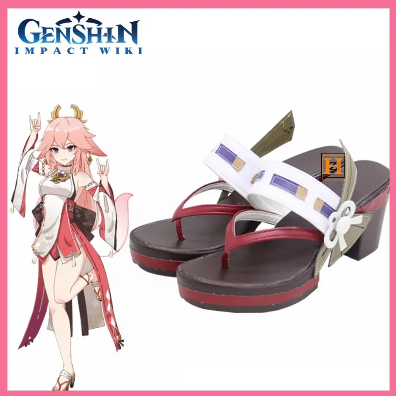 Genshin Impact Yae Miko Cosplay Shoes Women Slippers Outdoor Shoes Ladies Thick High Heel Flip-flop Non-slip Sandals
Genshin Impact Yae Miko Cosplay Shoes Women Slippers Outdoor Shoes Ladies Thick High Heel Flip-flop Non-slip Sandals