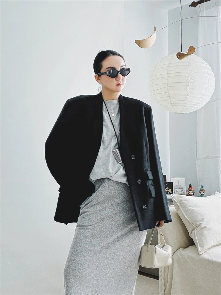 Bla Повседневный женский костюм Jaet Осенний свободный дизайн Sense Sle Шерстяной длинный све Свободный крой средней длины с кетами
Bla Повседневный женский костюм Jaet Осенний свободный дизайн Sense Sle Шерстяной длинный све Свободный крой средней длины с кетами