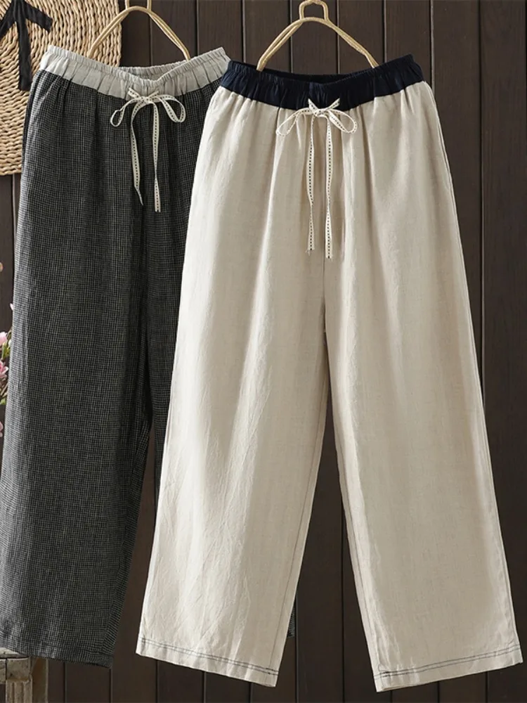 Широкие брюки с высокой талией. Женские повседневные льняные брюки. Осенние винтажные клетчатые свободные длинные брюки с поясом. Художественный цвет.
Широкие брюки с высокой талией. Женские повседневные льняные брюки. Осенние винтажные клетчатые свободные длинные брюки с поясом. Художественный цвет.