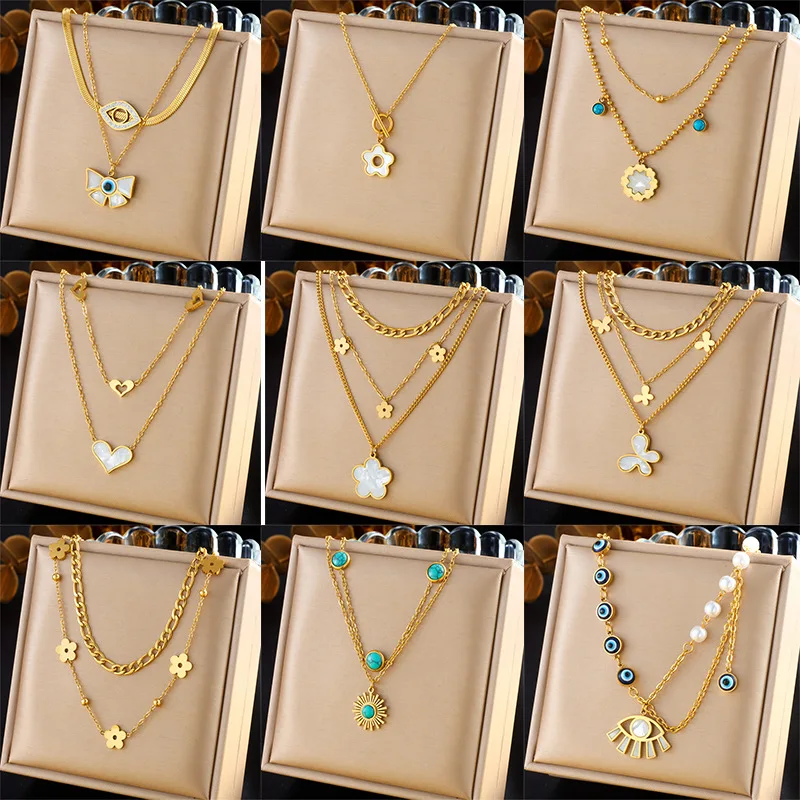 European Retro Personalized Fashion Necklace Jewelry Gold-plated Stainless Steel Multi-layer Chain Pendant Necklace Dropshipping
European Retro Personalized Fashion Necklace Jewelry Gold-plated Stainless Steel Multi-layer Chain Pendant Necklace Dropshipping