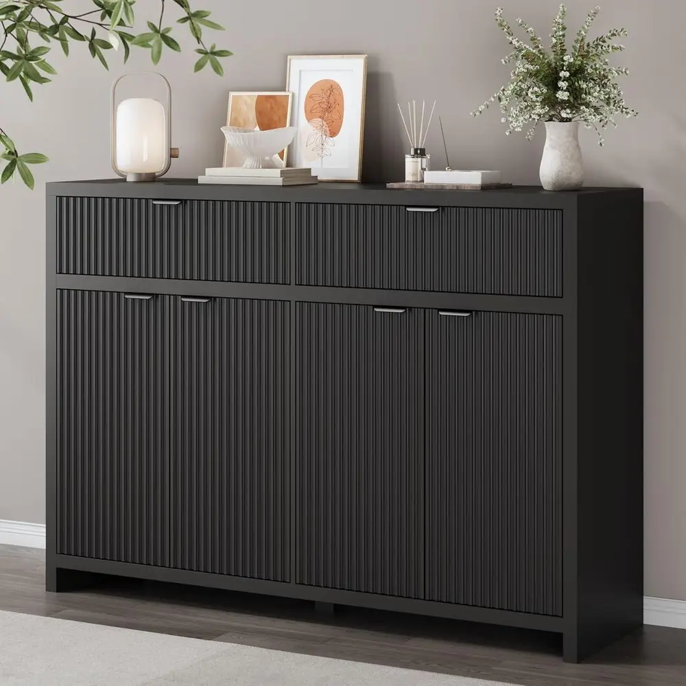 55 Wide Luted Buffet Cabinet with Storage, Accent Sideboard, 2 Drawers & 4 Doors, Wood Coffee Bar Table with Adjustable Shelves
55 Wide Luted Buffet Cabinet with Storage, Accent Sideboard, 2 Drawers & 4 Doors, Wood Coffee Bar Table with Adjustable Shelves