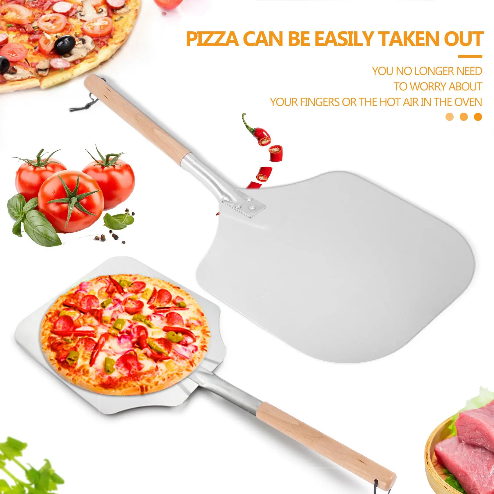 A68P-Square Pizza Peel, Aluminum Pizza Pusher With Wooden Handle, Bread Pusher, The Pizza Base - Pizza Lifter Bread Pusher
A68P-Square Pizza Peel, Aluminum Pizza Pusher With Wooden Handle, Bread Pusher, The Pizza Base - Pizza Lifter Bread Pusher