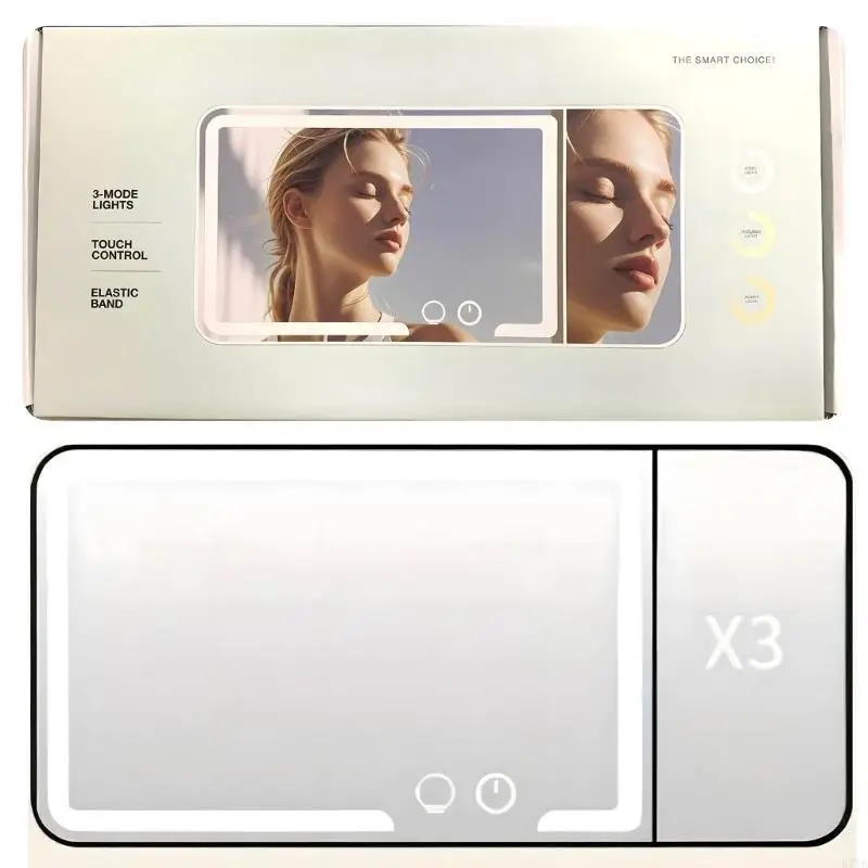 Перезаряжаемое автомобильное зеркало для макияжа с тройным увеличением, 40 светодиодных бусин, 3 цветовые температуры, сенсорный
Перезаряжаемое автомобильное зеркало для макияжа с тройным увеличением, 40 светодиодных бусин, 3 цветовые температуры, сенсорный