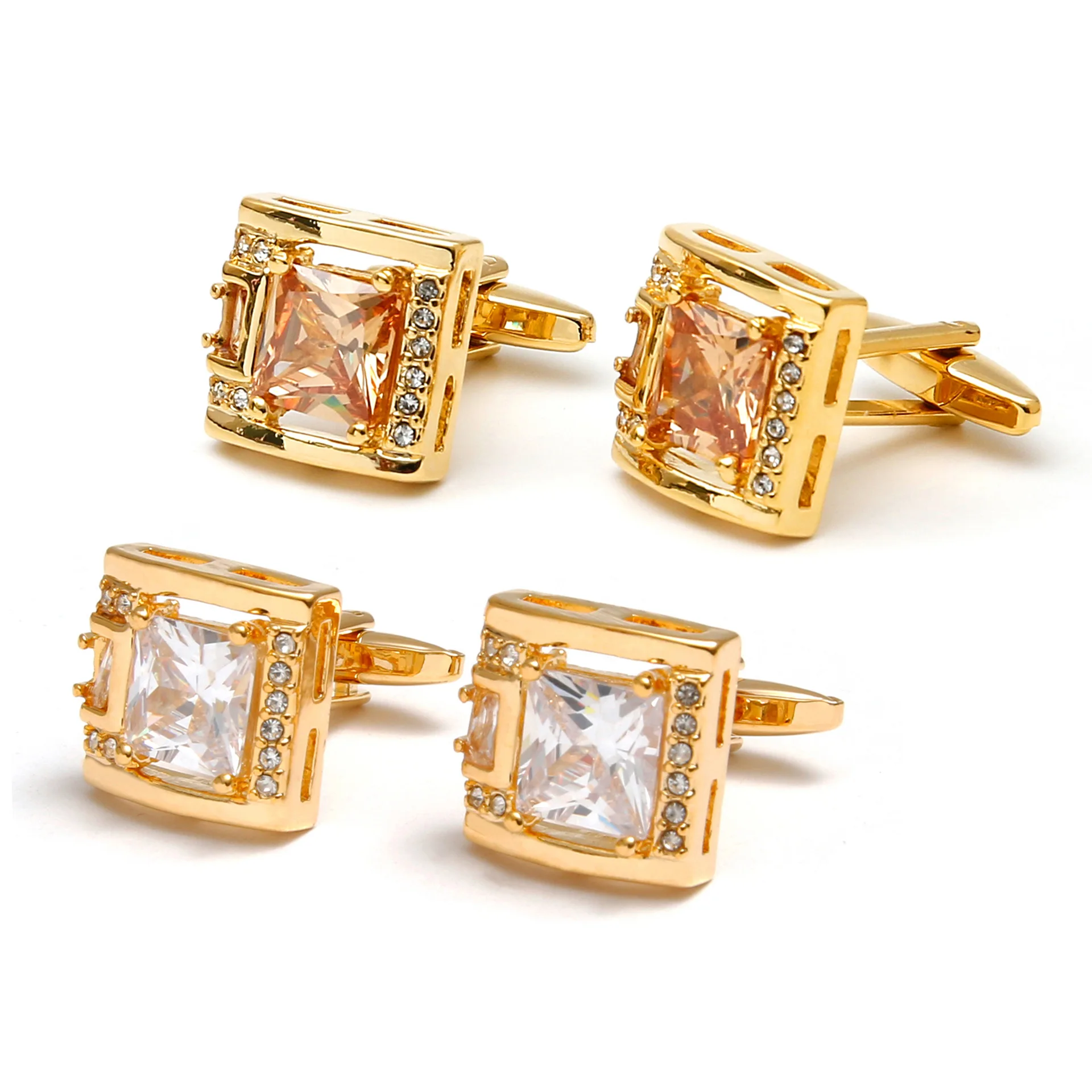 Men's Gold Copper Cufflinks, 2ct Orange Zircon & Crystal Rhinestones for Executive Gala
Men's Gold Copper Cufflinks, 2ct Orange Zircon & Crystal Rhinestones for Executive Gala