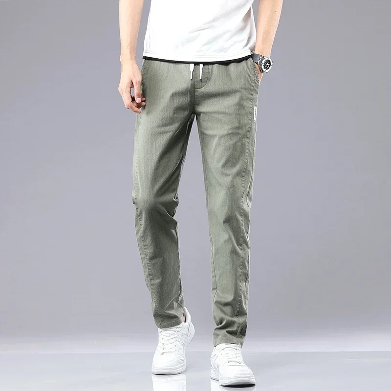 Fashion Summer Thin Men's Casual Slim Pants Solid Color Little Feet Elastic Waist Comfortable Trousers Solid Korean Male Clothes
Fashion Summer Thin Men's Casual Slim Pants Solid Color Little Feet Elastic Waist Comfortable Trousers Solid Korean Male Clothes
