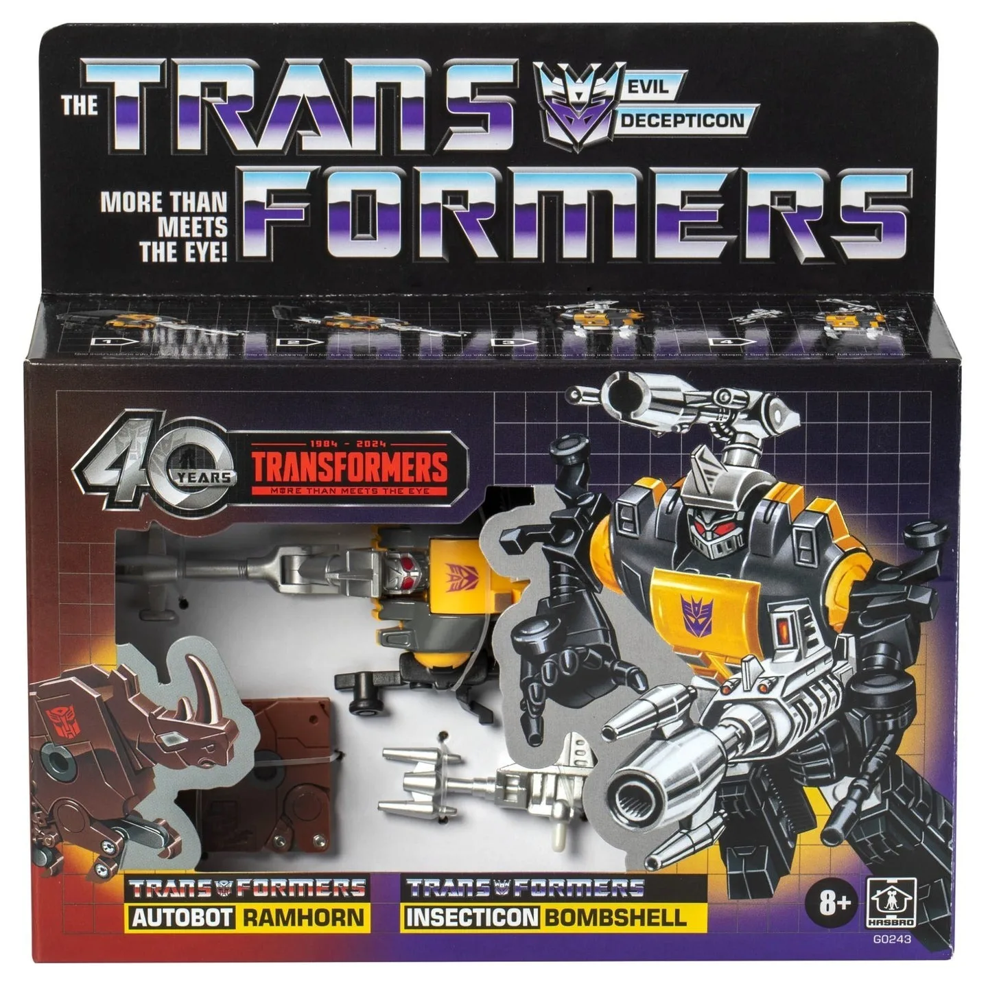 Hasbro Transformers G1 40th Anniversary Autobot Ramhorn & Insecticon Bombshell 2-Pack Action Figure Toy Kids Gift
Hasbro Transformers G1 40th Anniversary Autobot Ramhorn & Insecticon Bombshell 2-Pack Action Figure Toy Kids Gift
