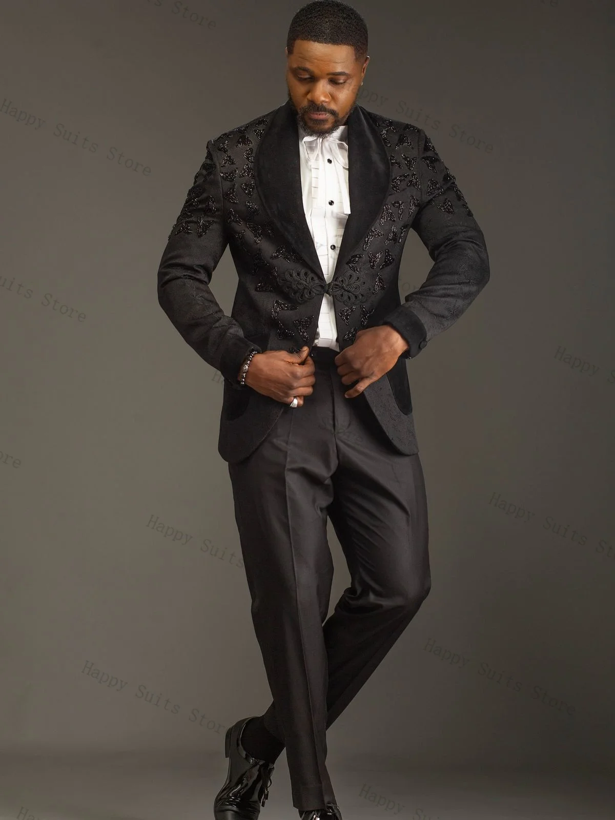 Jacquard Black Men Suit Set 2 Pieces Blazer+Cotton Pants Trousers Groom Wedding Tuxedo Formal Office Customized Jacket Coat
Jacquard Black Men Suit Set 2 Pieces Blazer+Cotton Pants Trousers Groom Wedding Tuxedo Formal Office Customized Jacket Coat