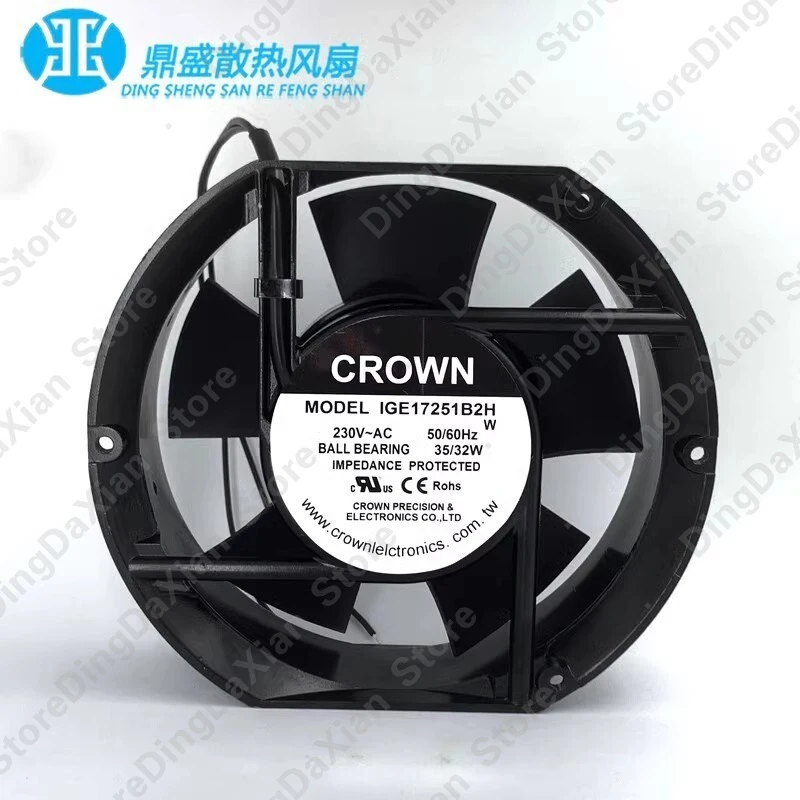 d+1PCS For CROWN IGE17251B2H 17251 AC230V 35W/32W 17CM Axial Cooling Fan
d+1PCS For CROWN IGE17251B2H 17251 AC230V 35W/32W 17CM Axial Cooling Fan
