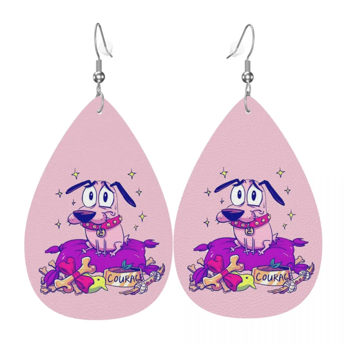 Custom C-Courage The Cowardly Dog Stupid Dog Dangle Drop Earrings Leather Earrings for Women Fashion For Valentine's Day
Custom C-Courage The Cowardly Dog Stupid Dog Dangle Drop Earrings Leather Earrings for Women Fashion For Valentine's Day