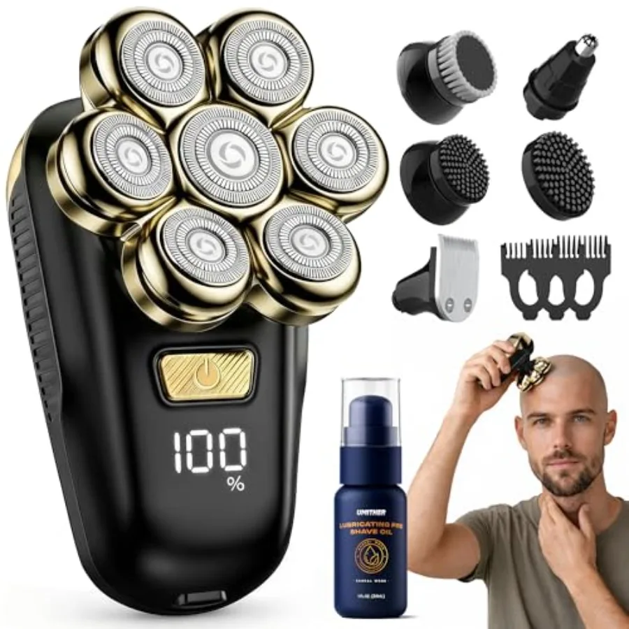 Head Shavers for Bald Men Electric Razor with 7D Magnetic Shaver Heads Wet Dry Waterproof Bald Head Trimmer Kit for Women and M
Head Shavers for Bald Men Electric Razor with 7D Magnetic Shaver Heads Wet Dry Waterproof Bald Head Trimmer Kit for Women and M