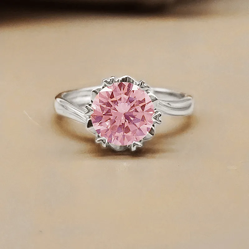Pink Diamond Snowflake Twisted Band Ring Women's 3CT Moissanite PT950 Platinum - pink diamond accent, perfect for dating
Pink Diamond Snowflake Twisted Band Ring Women's 3CT Moissanite PT950 Platinum - pink diamond accent, perfect for dating