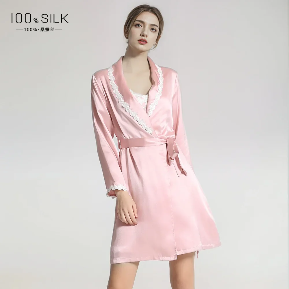 100% Mulberry Silk Morning Gown Pink Kimono Bathrobe 19MM Heavy Silk Women's Robe Lace Nightgown Long Sleeve Lingerie Robes
100% Mulberry Silk Morning Gown Pink Kimono Bathrobe 19MM Heavy Silk Women's Robe Lace Nightgown Long Sleeve Lingerie Robes