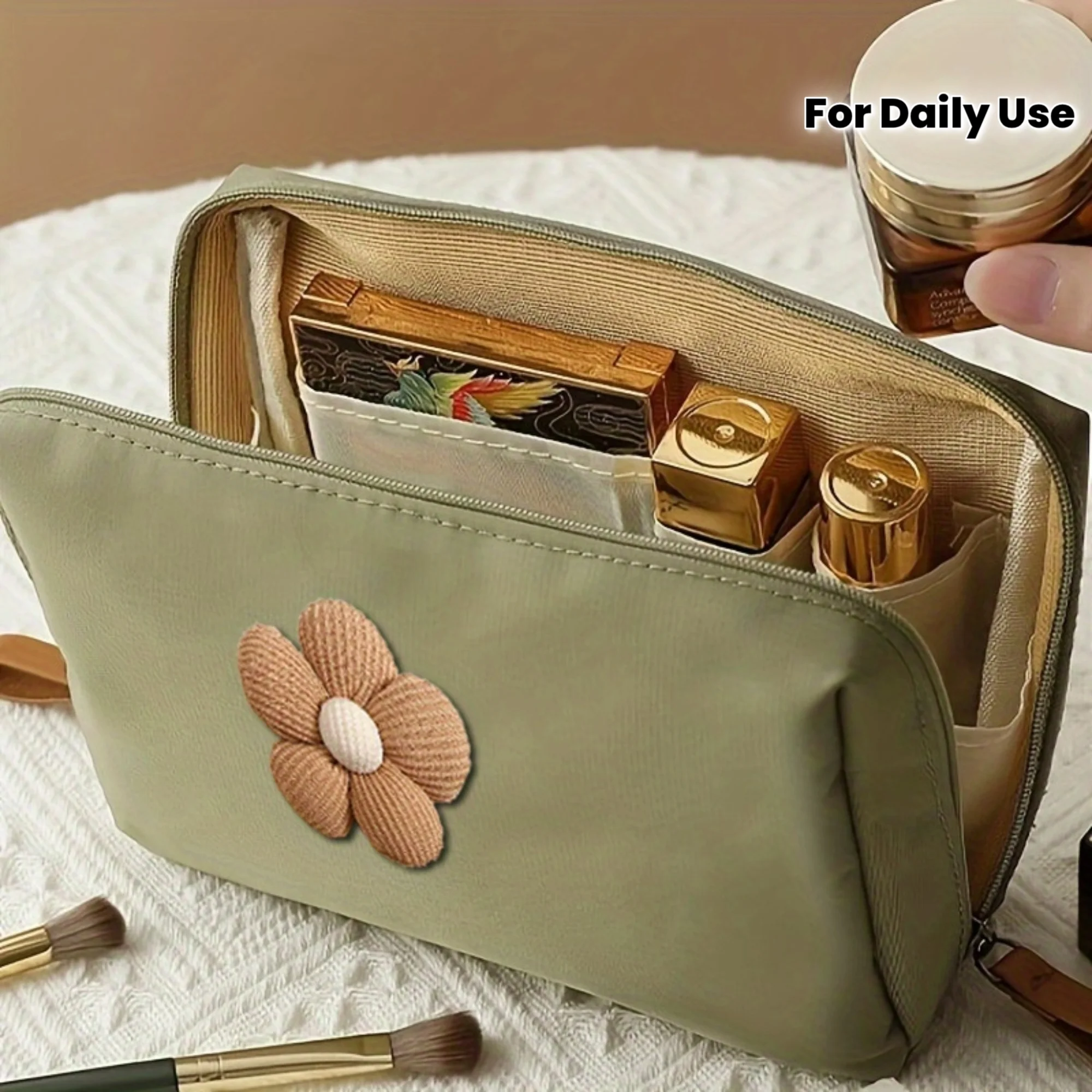 1PC 5 Petal Flower Travel Pouch, Lightweight Brown Floral Zipper Bag for Lipstick Phone Coins, Unisex Black for Daily Travel
1PC 5 Petal Flower Travel Pouch, Lightweight Brown Floral Zipper Bag for Lipstick Phone Coins, Unisex Black for Daily Travel