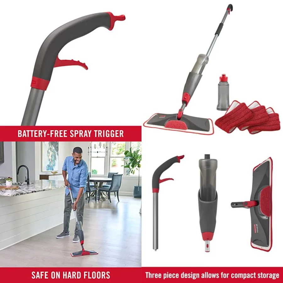 Reveal Spray Mop Floor Cleaning Kit, 3 Reusable Microfiber Wet Pads, 1 Refillable Bottle, Cordless, Multi-Surface Mopping for A
Reveal Spray Mop Floor Cleaning Kit, 3 Reusable Microfiber Wet Pads, 1 Refillable Bottle, Cordless, Multi-Surface Mopping for A