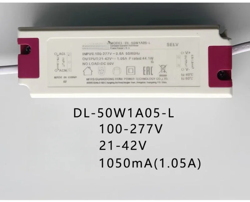 DL-50W1A05-L original LED power driver 50W 21-42V 1050MA ballast tube/spotlight transformer DONE
DL-50W1A05-L original LED power driver 50W 21-42V 1050MA ballast tube/spotlight transformer DONE
