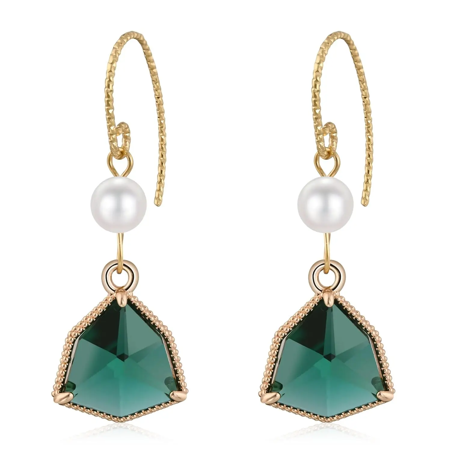 Gold Plated Green Crystal Drop Dangle Earrings Vintage Emerald Green Pearl Earrings for Women Trendy Fancy Earrings Suitable for
Gold Plated Green Crystal Drop Dangle Earrings Vintage Emerald Green Pearl Earrings for Women Trendy Fancy Earrings Suitable for