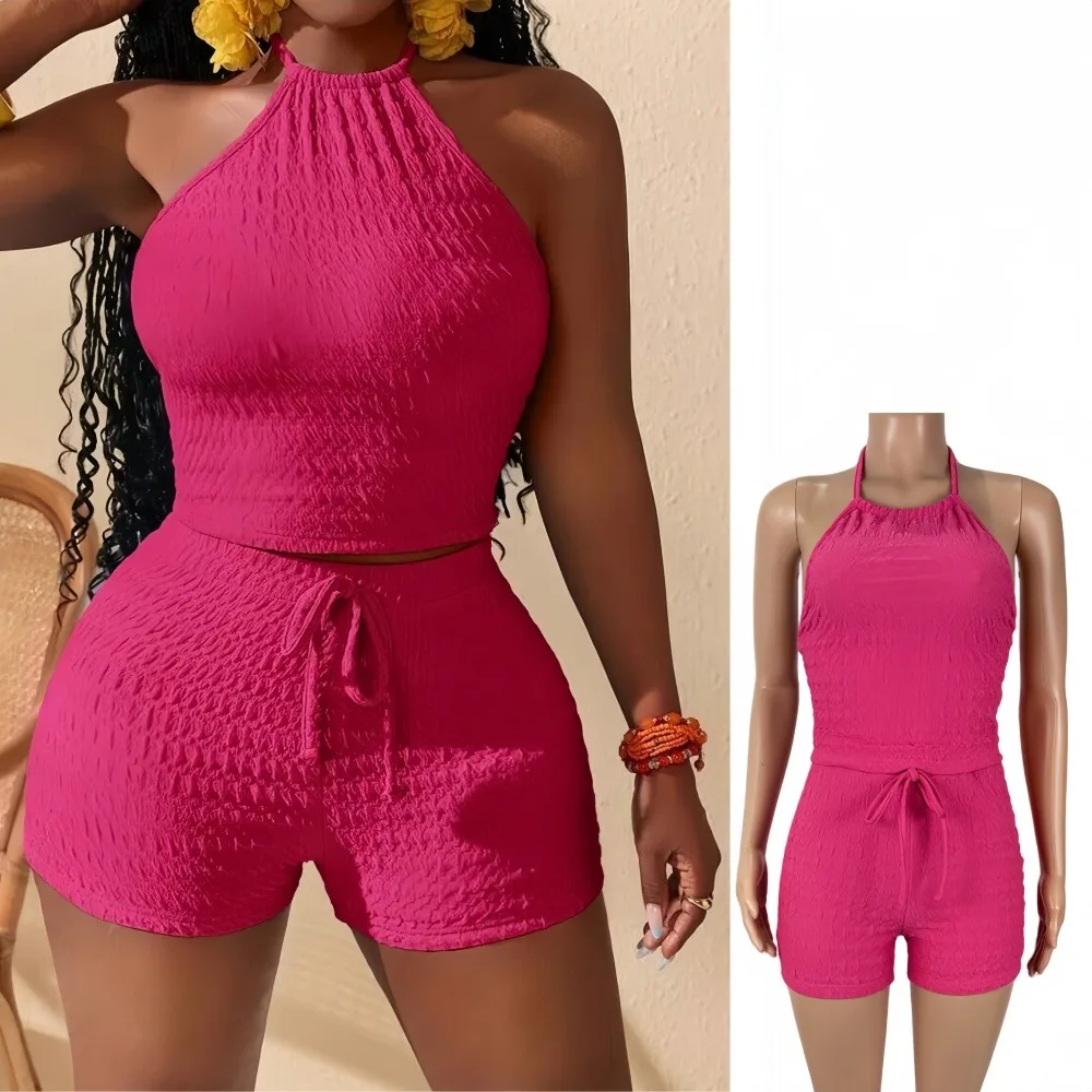 FAGADOER Sexy 2 Piece Sets Woman Outfit Halter Backless Sleeveless Crop Top + Drawstring Shorts Matching Siut Female Streetwear
FAGADOER Sexy 2 Piece Sets Woman Outfit Halter Backless Sleeveless Crop Top + Drawstring Shorts Matching Siut Female Streetwear