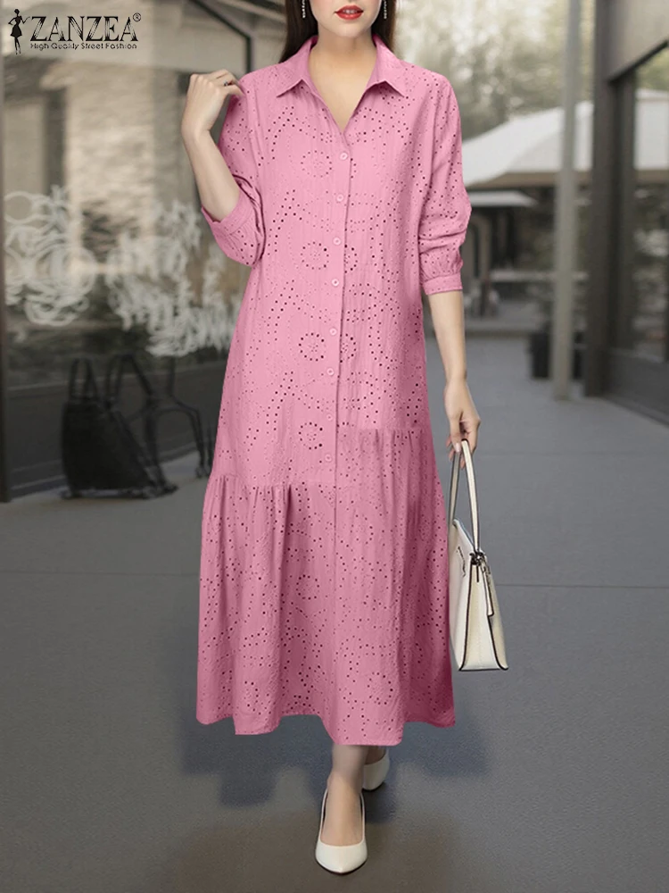 ZANZEA Summer Dress Women Cotton Solid Lace Sundress Casual A-Line Mid-Calf Pleated Robe 2025 Vintage Turn-Down-Collar Vestidos
ZANZEA Summer Dress Women Cotton Solid Lace Sundress Casual A-Line Mid-Calf Pleated Robe 2025 Vintage Turn-Down-Collar Vestidos