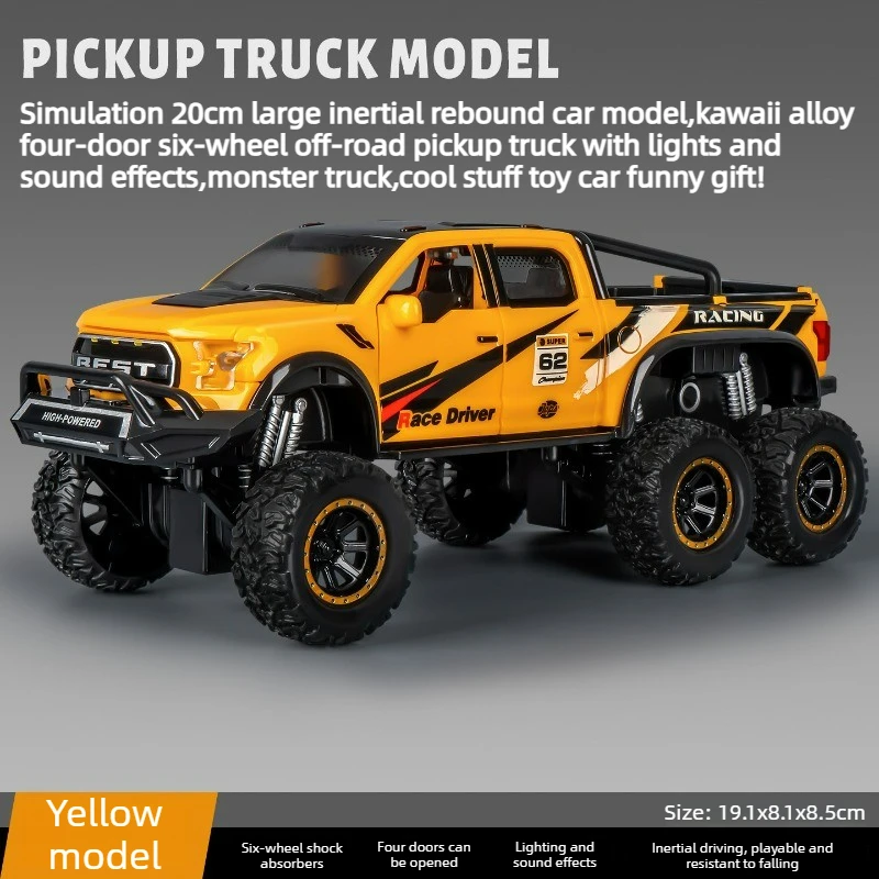 Cool Stuff Toy Car Funny Gift-Kawaii Inertial Back Alloy Car Toy,Large 6-wheel Off-road Pickup Cars,Monster Truck,Toys for Kids
Cool Stuff Toy Car Funny Gift-Kawaii Inertial Back Alloy Car Toy,Large 6-wheel Off-road Pickup Cars,Monster Truck,Toys for Kids