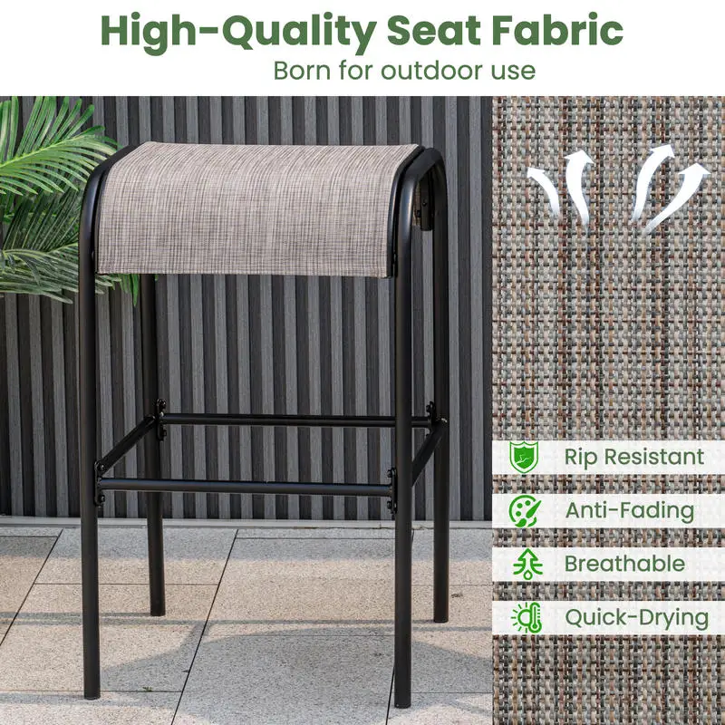 Set of 2/4 Patio Metal Bar Stools with Curved Fabric Seat-Set of 2
Set of 2/4 Patio Metal Bar Stools with Curved Fabric Seat-Set of 2