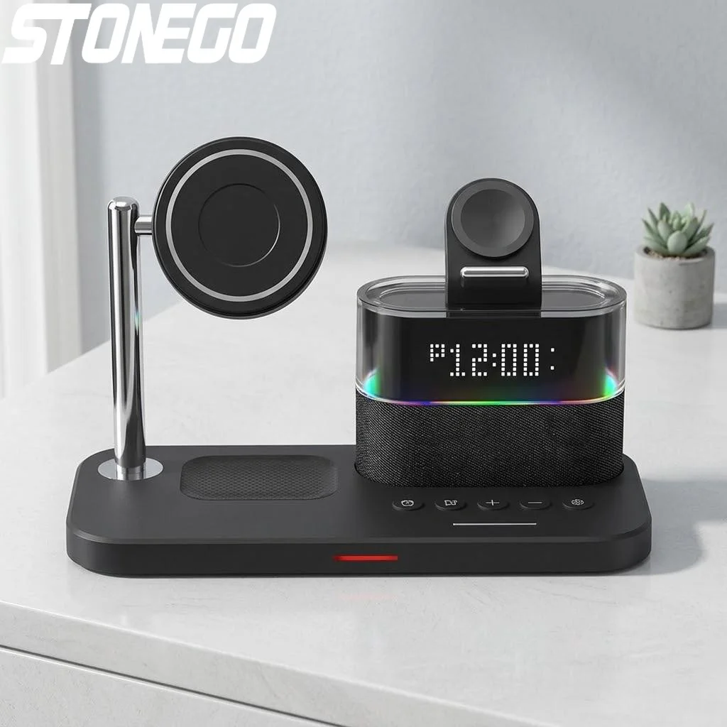 15W 5 in 1 Wireless Charger Magnetic Clock Stand for Samsung Galaxy Phone and Galaxy Watch
15W 5 in 1 Wireless Charger Magnetic Clock Stand for Samsung Galaxy Phone and Galaxy Watch