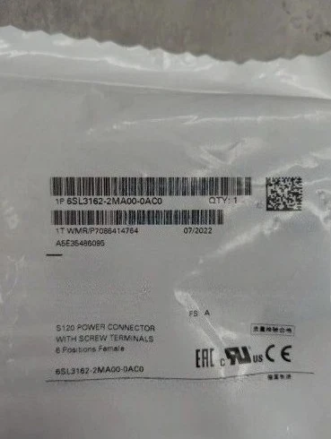 Brand new Connector S120 Power Plug 6SL3162-2MA00-0AC0 Fast delivery
Brand new Connector S120 Power Plug 6SL3162-2MA00-0AC0 Fast delivery