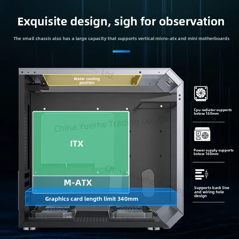 VP100 all-aluminum computer chassis, desktop double-sided tempered glass side-transparent aluminum alloy household chassis
VP100 all-aluminum computer chassis, desktop double-sided tempered glass side-transparent aluminum alloy household chassis