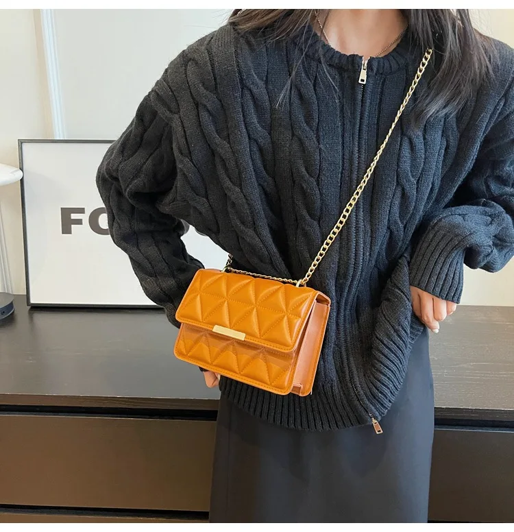 Women Quilted Chain Crossbody Bag Fashion Small Square Shoulder Purse Multi Color Casual Daily Handbag Women Quilted Chain Crossbody Bag Fashion Small Square Shoulder Purse Multi Color Casual Daily Handbag