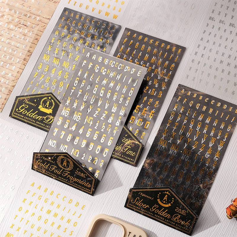 Foil Gold & Silver Lettering PET Stickers - Vintage Alphabet and Number Stickers for Journal, DIY Scrapbook, Planner Decoration
Foil Gold & Silver Lettering PET Stickers - Vintage Alphabet and Number Stickers for Journal, DIY Scrapbook, Planner Decoration
