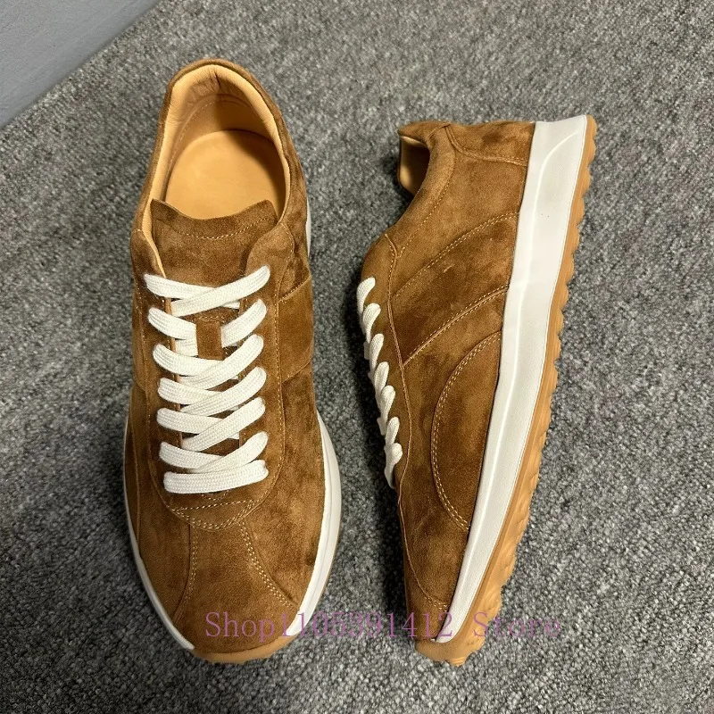 Italian Kid Suede Breathable Training Shoes Men Genuine Leather Lace-up Casual Shoes Versatile Trendy Comfortable Skate Shoes
Italian Kid Suede Breathable Training Shoes Men Genuine Leather Lace-up Casual Shoes Versatile Trendy Comfortable Skate Shoes