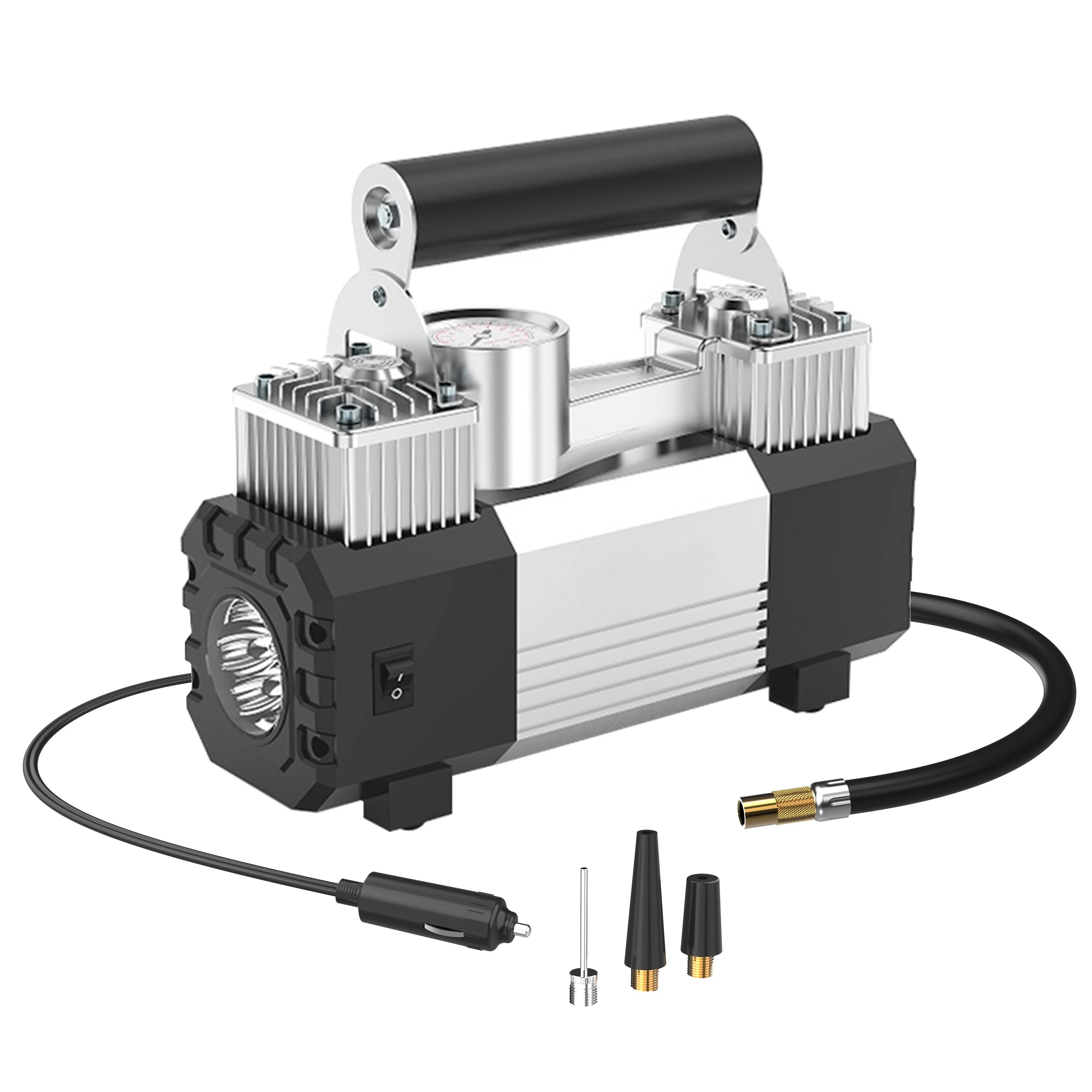 2 Cylinder Car Pump Automatic Tire Inflator Portable Air Pump Car Compressor Air 12v
2 Cylinder Car Pump Automatic Tire Inflator Portable Air Pump Car Compressor Air 12v