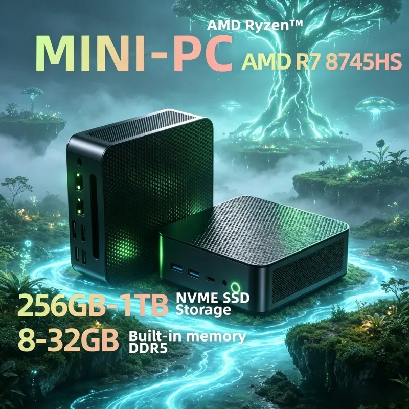 Enterprise Grade Ryzen7 8745HS Mini Computer Dual 2.5G Ethernet Dual DDR5 NVMe HD DP Type-C Multi Display Win11 Office Server PC
Enterprise Grade Ryzen7 8745HS Mini Computer Dual 2.5G Ethernet Dual DDR5 NVMe HD DP Type-C Multi Display Win11 Office Server PC