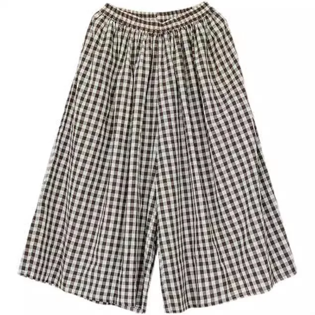2025 Autumn New Cotton and Linen Plaid Wide-leg Pants Skirt Loose Casual Pants Elegant Europe and The United States
2025 Autumn New Cotton and Linen Plaid Wide-leg Pants Skirt Loose Casual Pants Elegant Europe and The United States