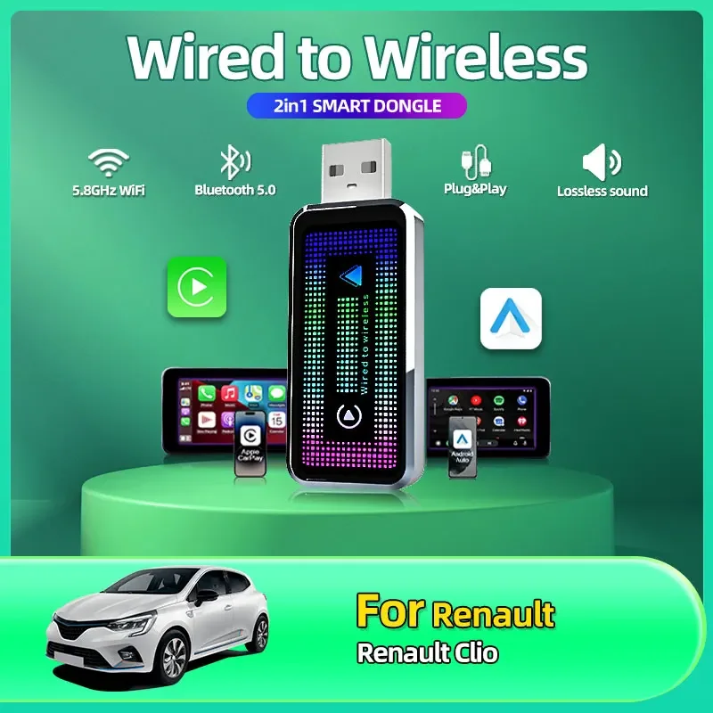 Portable Wireless Carplay Adapter Android Auto Compatibility and For Apple Carplay with Easy Setup Dongle For Renault Clio
Portable Wireless Carplay Adapter Android Auto Compatibility and For Apple Carplay with Easy Setup Dongle For Renault Clio