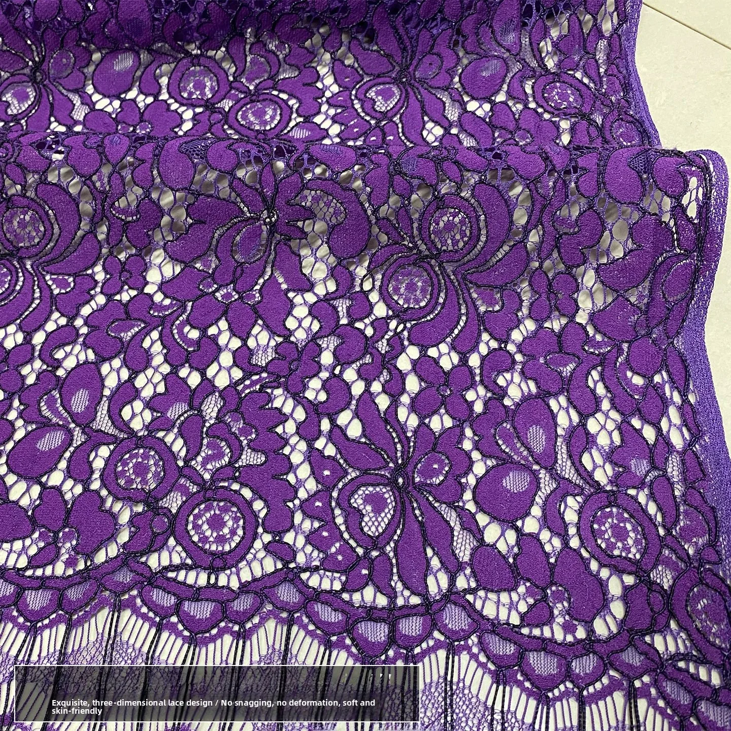Heavyweight Hollow out Korean Purple Lace Chiffon Fabric for Dress Making Clothing Underlining Thread Positioning Trim
Heavyweight Hollow out Korean Purple Lace Chiffon Fabric for Dress Making Clothing Underlining Thread Positioning Trim